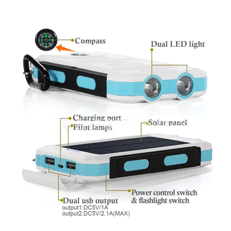 Jumbo 20,000mAh Waterproof Solar Power Bank