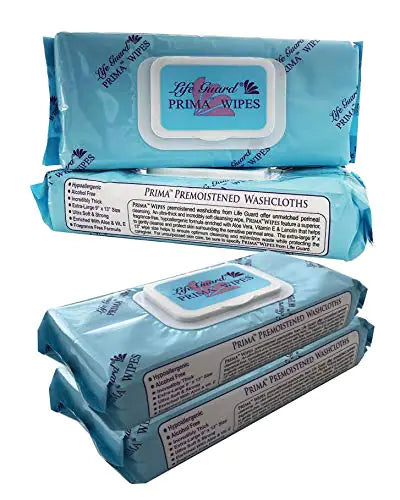 PREMIUM XL Disposable Adult Washcloths – 4 Packs (192 Wipes)