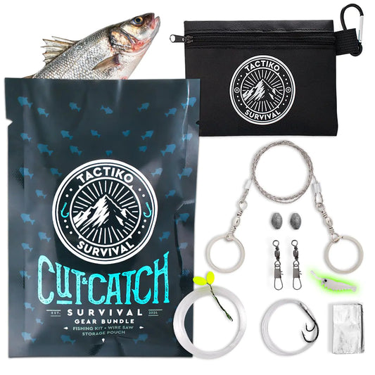 Tactiko Survival Fishing & Wire Saw Kit with Storage Pouch
